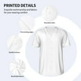 thumbnail image 4 of Balery White Baseball Jersey for Men Casual Button Down Shirts Short Sleeve Active Team Sports Uniform-XX-Large, 4 of 9