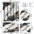 thumbnail image 3 of 4Pcs Bathroom Sets with Shower Curtain and Rugs, Marble Bathroom Shower Curtain Sets, Black White Gold Modern Art Bathroom Sets with Rugs and Accessories, 3 of 9