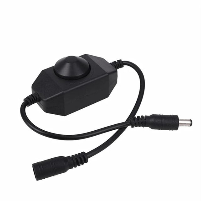 Inteprter DC 12-24V LED Stepless Dimmer Knob Switch Interior Exterior Atenuación Cable de alimentación Electrónica miscelánea