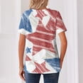 thumbnail image 4 of Women's Patriotic 250th Anniversary USA Shirt V-Neck Button American Flag Print Short Sleeve T-Shirts, 4 of 4