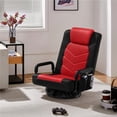 thumbnail image 2 of Yaheetech Swivel Folding Floor Gaming Chair with Armrests and Adjustable Backrest, Black/Red, 2 of 7