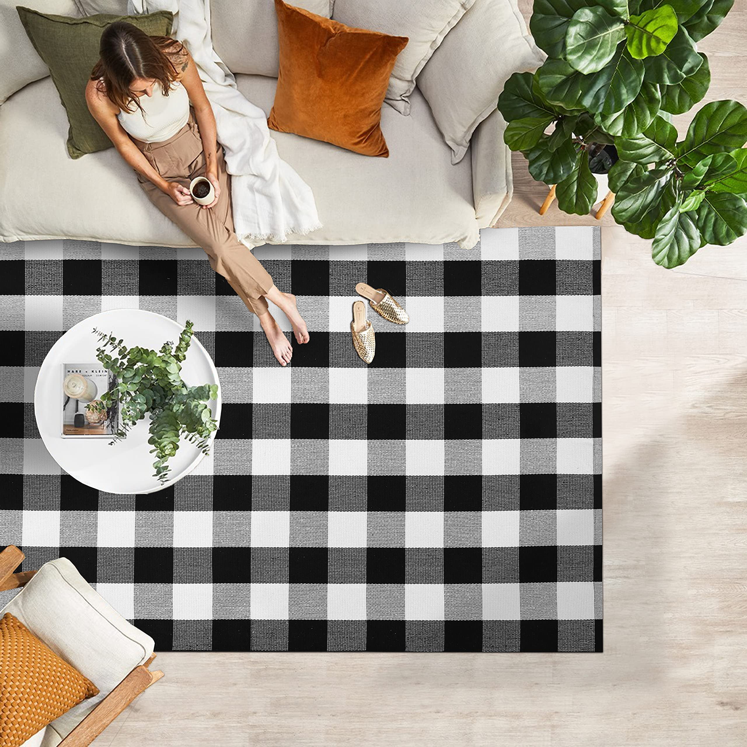 Honeybloom Buffalo Check Plaid Welcome Coir Mat, 18x30, Black Sold by at Home