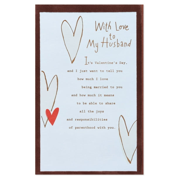 Valentine Card Messages For Husband American Greetings Valentine's Day Card For Husband (Parenthood) -  Walmart.com