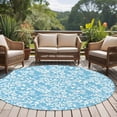 thumbnail image 4 of Large Round Rug 8Ft Washable Non-Slip, Blue Spring Floral Circle Area Rugs for Living Room Bedroom, Farmhouse Flowers Elegant Pastoral Indoor Floor Mats Carpet Runner for Home Decor, 4 of 8