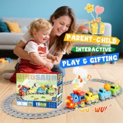 Flooyes Dinosaur Electric Train Track Set, Car Toys With Lights and Music Sound, Birthday Gift Toys For Kids Boys Girls 3 4 5 6 7 8