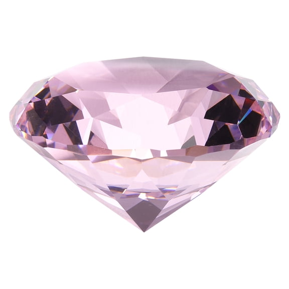 Clear Crystal Diamond Paperweight, 60mm(2.4") Artificial Diamond for Birthday Gift Parties Wedding (Pink)