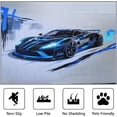 thumbnail image 4 of Sports Car Area Rugs, Blue Racing Car Pattern Carpet, Washable Non Slip Low Pile Soft Rug for Living Room Bedroom Decor Mat 2x3ft, 4 of 8
