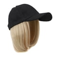thumbnail image 1 of EGNMCR Casquette de Baseball pour Femmes avec Extensions de Cheveux Casquette Droite Synthétique de 6 Pouces Perruque Ajustable Casquette de Perruque avec Cheveux Adaptée au Port Quotidien une Casquette, 1 of 5