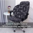 thumbnail image 4 of Printed Office Chair Covers, Stretch Computer Chair Cover Universal Boss Chair Covers Modern Simplism Style High Back Chair Slipcover (Star City-Dark Gray, Large), 4 of 6