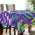 thumbnail image 5 of Yayeee Tablecloths 60" x 60" Rectangle Wrinkle Resistant Party Table Cover, Green Wavy Pattern, 5 of 8