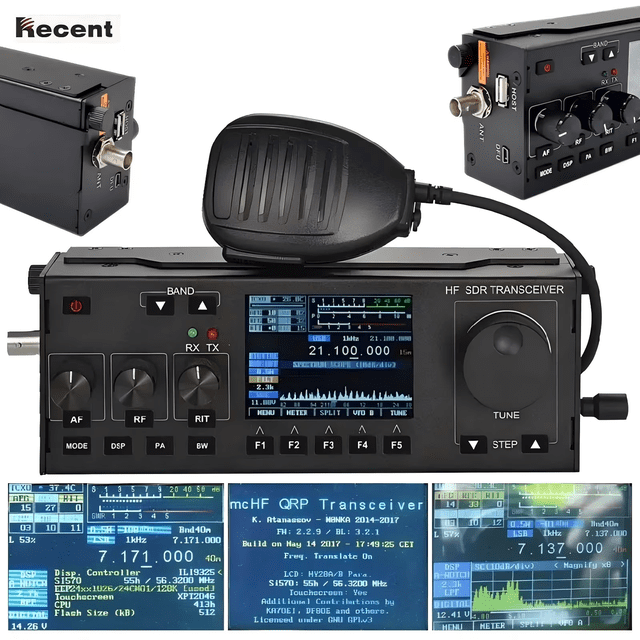 Recent RS-918 Transceptor de 15W (1.8-30 MHz, 27 MHz), Receptor de Comunicación Inalámbrica LSB CW FM AM, Radio Móvil Ham para Aficionados