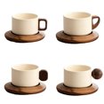 thumbnail image 4 of Cup and Saucer Set, Vintage-style Aesthetic Coffee Cup, Coffee Mug with Saucer, Tea Cup and Saucer Set, Ceramic Mug, 4 of 4