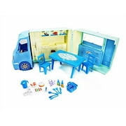 PlayMarket Pretend Play Seafood Toy Food Cart for Kids with Kitchen Accessories, Eatables Educational Set, Blue, 25 Piece