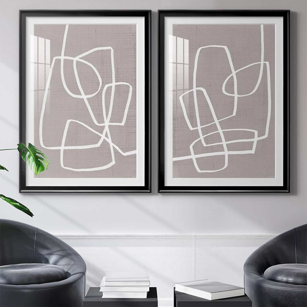 Wexford Home Linen Roundabout I Premium Framed Print, 22.5" x 30.5" - Ready to Hang, Black (Set of 2)