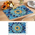 thumbnail image 6 of Morocco Pattern Placemats Set of 6, Vintage Tribal Ethnic Blue Yellow Green Flower Non-Slip Place Mats Washable Table Mats for Kitchen Dining Table Decorations Indoor/Outdoor, 6 of 9