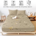 thumbnail image 5 of Full Size Fitted Sheet Set - Cute Duck Daisy 3 Piece Bedding Sets 16" Deep Pocket Fitted Sheet with 2 Pillowcases, Summer Spring Floral Sage Beige Brushed Microfiber Hotel Luxury Bed Sheets, 5 of 9