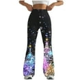 thumbnail image 2 of SELONE Flare Leggings Plus Size Tall Gym Leggings Full Length Summer Pants Curvy Casual Long Bootcut Vacation Pants Yoga Lightweight Multicolor L Breathable Beach Pants (Non Shiny Design Only Prints), 2 of 5