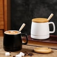 thumbnail image 4 of Naiovety Taza de café Retro de 400ML, taza de cerámica de gran capacidad para beber leche, tazas para el desayuno, negocios en casa, restaurante de té Mostrada Negro 400ml Naiovety HA080482-01, 4 of 6