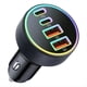 thumbnail image 1 of Cargador de Coche USB C, Adaptador de Cargador de Coche USB-C y USB-A Dual de 4 Puertos de 90 W con Luz, Adaptador de Carga Rápida Multipuerto PD/QC, 1 of 5