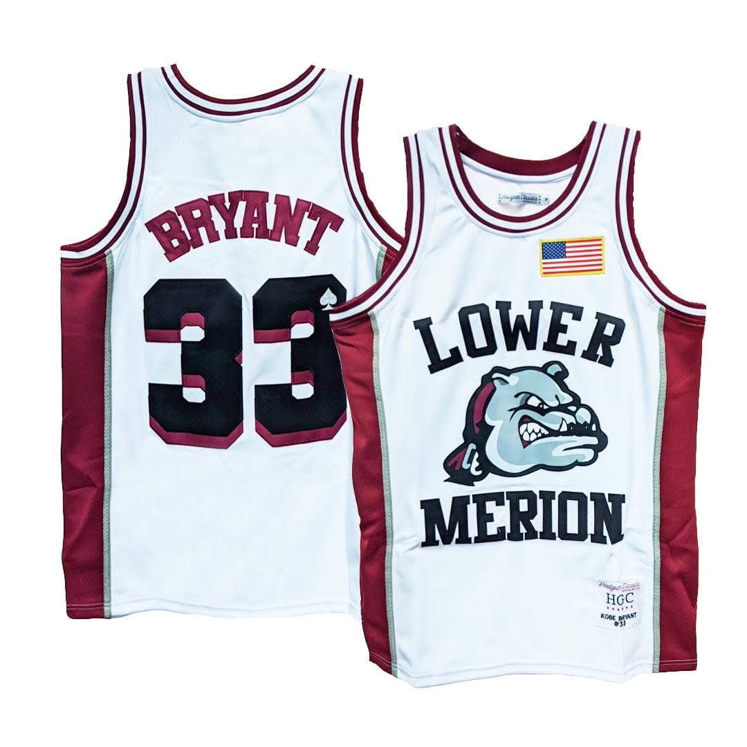 Headgear - Lower Merion Aces Kobe Bryant White Bulldog USA High School Jersey - Walmart.com