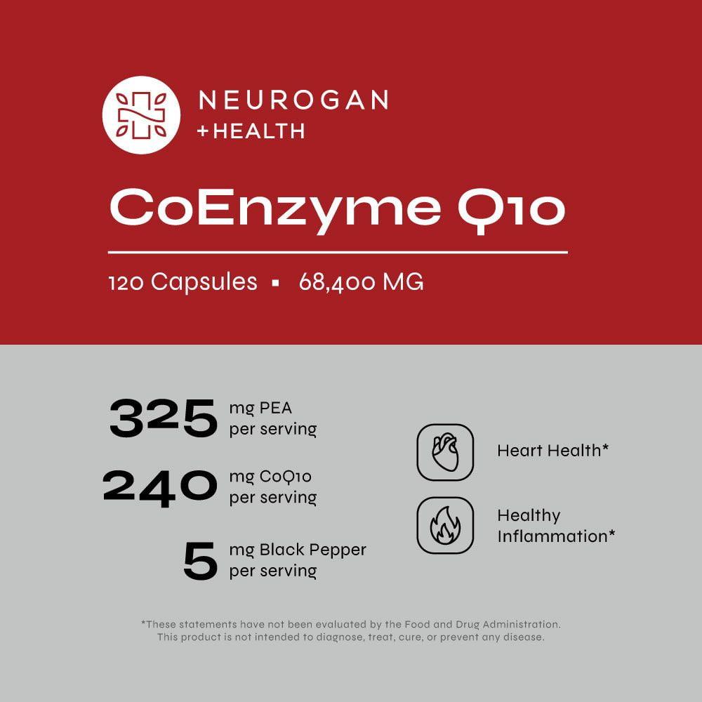 Advanced CoQ10 Formula - 240mg Coenzyme Q10 with Black Pepper & Palmitoylethanolamide (Pea) - 68,400mg Total, 120 Capsules - for Heart & Cellular Vitality - Made in USA