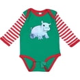 thumbnail image 3 of Inktastic Cute Baby Hippo Boys or Girls Long Sleeve Baby Bodysuit, 3 of 5