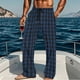 thumbnail image 1 of Pantalones de pijama largos para hombre, informales, con estampado a cuadros, holgados, deportivos, elásticos, rectos, vintage, con bolsillos, 1 of 6