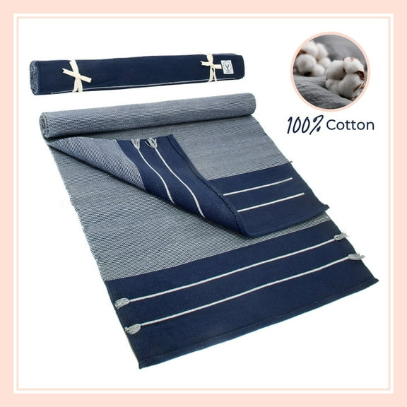 Gayo Handmade Organic Yoga Mat made with 100% Organic Cotton Yoga Mat - Natural Yoga Rug for Exercise, Workout, & Fitness Rug - Hand Weaved, Washable - 74 inches X 26 Inches