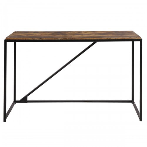 46 Inch Computer Desk Small Desk Home Office Study Desk Metal Frame Modern Simple Laptop Table Easy Assembly Industrial Style Brown Walmart Com Walmart Com