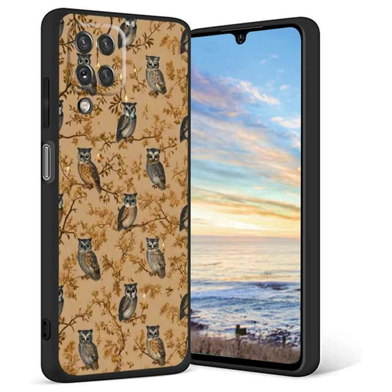 Owls-Enchanted-Vintage-Owls-Aesthetic-0-2 Phone Case, Degined for Samsung Galaxy A12 Case Men Women, Flexible Silicone Shockproof Case for Samsung Galaxy A12