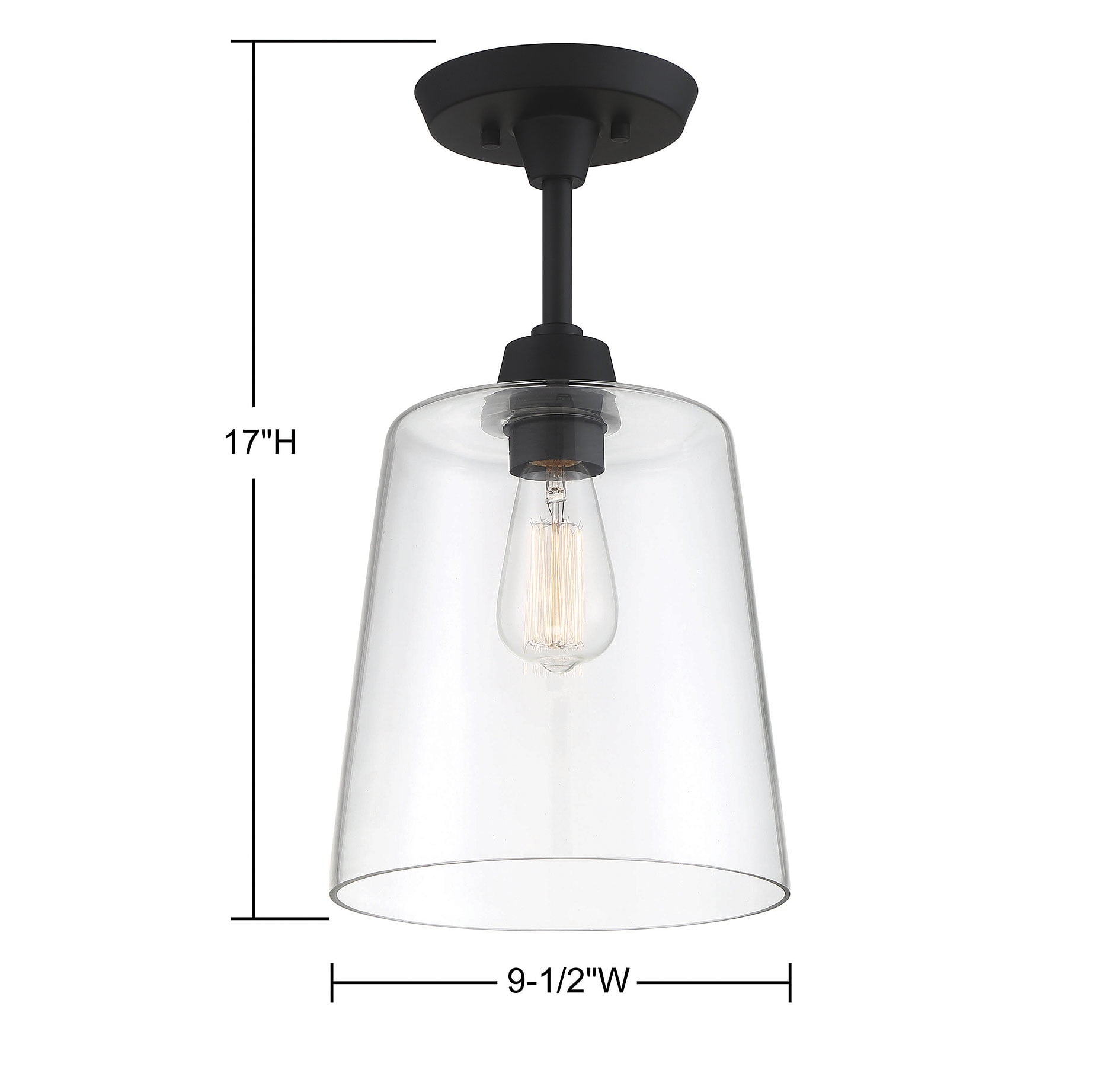 Trade Winds Lighting 1-Light Ceiling Light In Matte Black