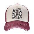 thumbnail image 2 of Gray Camouflage Baseball Cap Distressed Adjustable Vintage Cotton Denim Hat for Women Men, 2 of 7