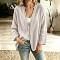 thumbnail image 6 of Xdegoge Cardigan Sweaters for Women Lightweight Open Front Casual Loose Fit 3/4 Sleeve Cover Up Tops Flowy Spring Summer Vacation Lounge Everyday Wear, 6 of 9