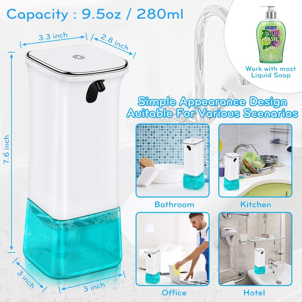 Non-Contact Dispenser with Wall Hook, VEEAPE Automatic Foaming Soap Dispenser 