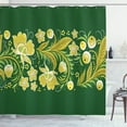 thumbnail image 1 of Ambesonne Russian Shower Curtain, Vintage Slavic Khokhloma, 69"Wx84"L, Yellow Emerald, 1 of 2