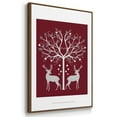 thumbnail image 3 of Christmas Des - Deer and Heart Tree, Grey on Red - Framed Gallery Wrapped Holiday Canvas - 25 x 37 - Rosewood Frame, 3 of 8