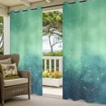 thumbnail image 5 of Ombre Green Cloud Sky Outdoor Curtains for Patio Waterproof, Starry Night Sky Gradient Nature Grommet Curtains for Porch Outside Privacy Drape for Gazebo Garden Pergola, 2 Panels, 54x84in, 5 of 9