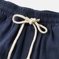 thumbnail image 3 of Outfmvch Mens Sweatpants Mens Shorts Men's Spring Solid Color Slim Shorts Cotton and Linen Tether Pants Mens Pants Navy M, 3 of 6
