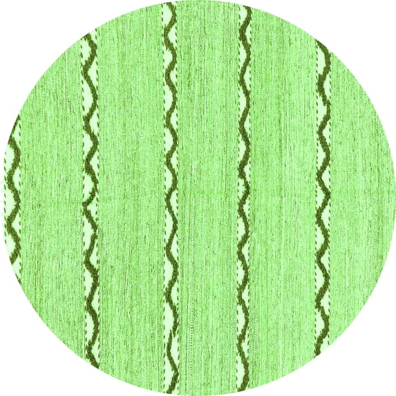 Ahgly Company Indoor Round Solid Green Modern Area Rugs, 4' Round
