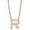 Rose Gold, variant on Initial Letter R Necklace, Moissanite, 925 Sterling Silver, Yellow Gold Vermeil