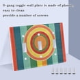 thumbnail image 3 of Yayeee Toggle Light Switch Wall Plate 2-Gang 4.56"x4.48" Decorative Outlet Cover, Colorful Stripes, 3 of 7