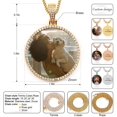 thumbnail image 4 of PersonalisedCustom Picture Necklace Personalized Photo Necklace For Men Circle Memorial Picture Pendant 18K Gold Plated Customized Engraved Photo Rip Chain Medallion, 4 of 14