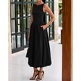 thumbnail image 4 of Vestido BTFBM para mujer 2025, casual, sin mangas, midi, negro, 4 of 9