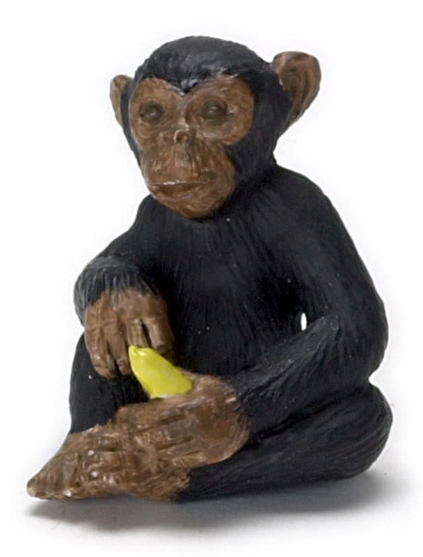 Dollhouse Miniature  black sitting monkey 