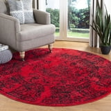 SAFAVIEH Adirondack Zoey Traditional Faded Area Rug, Red/Black, 6' x 6 ...