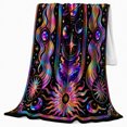 thumbnail image 2 of Psychedelic Cosmic Portal with Planets, Dreamy Celestial Style for Space Lovers, Rainbow Wave Scene and Birthday Gift, Soft Flannel Blanket for Game Room and Bedroom, Celestial Home Decor, 2 of 9