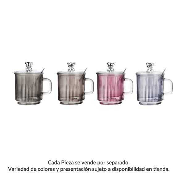 Taza Prichos con Tapa Ositos de Vidrio 500 ML 1 Pieza