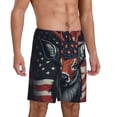 thumbnail image 2 of Rocae Modern USA Deer Head for Men's Soft Sleep Pajama Shorts, Waistband and Pockets-Small, 2 of 6