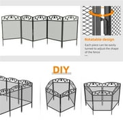 5pcs Panel Metal Garden Fence Tall Pet Dog Playpens Edging Fencing with Lockable Gate, 23.6x43.3inch