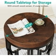 thumbnail image 5 of Tribesigns Round End Table, Industrial Small Side Table Nightstand for Living Room, Brown, 5 of 7